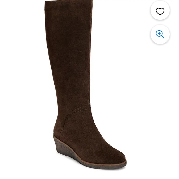 Aerosoles Brown Suede Binocular Wedge Boots Sz. 7.5 - Picture 1 of 13